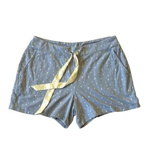 Soma Women’s Pajama Shorts Medium Blue Drawstring Waistband Stars Pockets